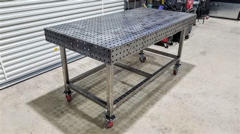 metal fabricated tables|welding table top with holes.